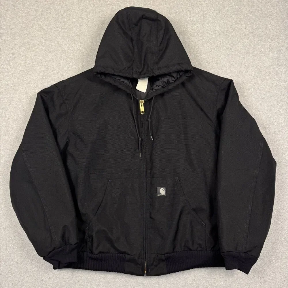 Vintage Carhartt J133 BLK Artic Yukon Extremes Nylon Active Jacket Black Tag 2XL